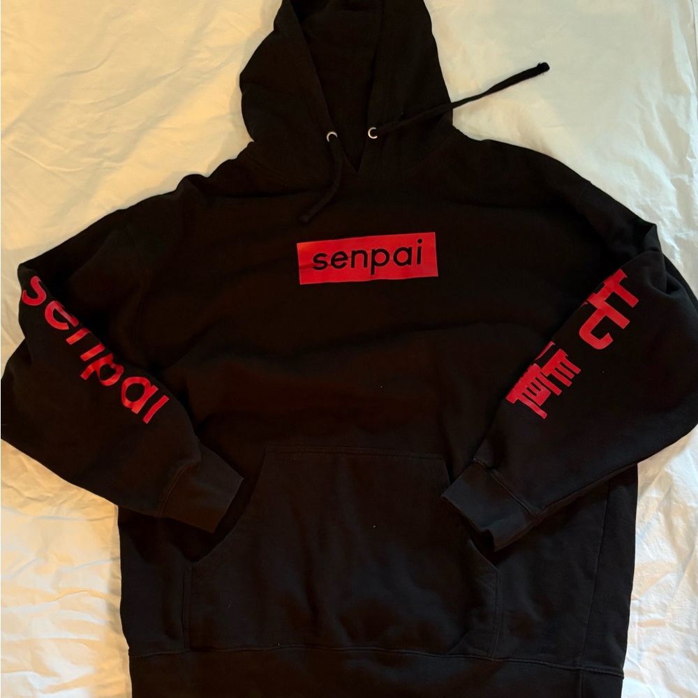 Senpai Cotton Sz 2XL Drawstring Black Hoodie